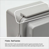 Boxco P-Series 15.75 x 23.62 x 7.09 Inches(400 x 600 x 180mm) Plastic Enclosure, IP67, IK08, ABS, Grey Cover, Molded Hinge and Latch Type - PHOTO 8