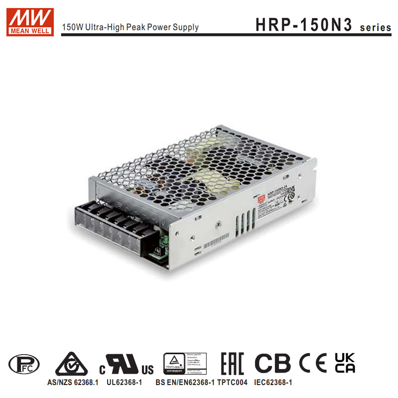 Mean Well HRP-150N3-24 Power Supply 156W 24V, 300% peak power model