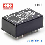 Mean Well SCW12B-15 DC-DC Converter - 12W 18~36V DC in 15V out 800mA