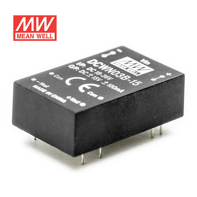 Mean Well DCWN03B-15 DC-DC Converter - 3W 18~36V DC in 15V out 200mA