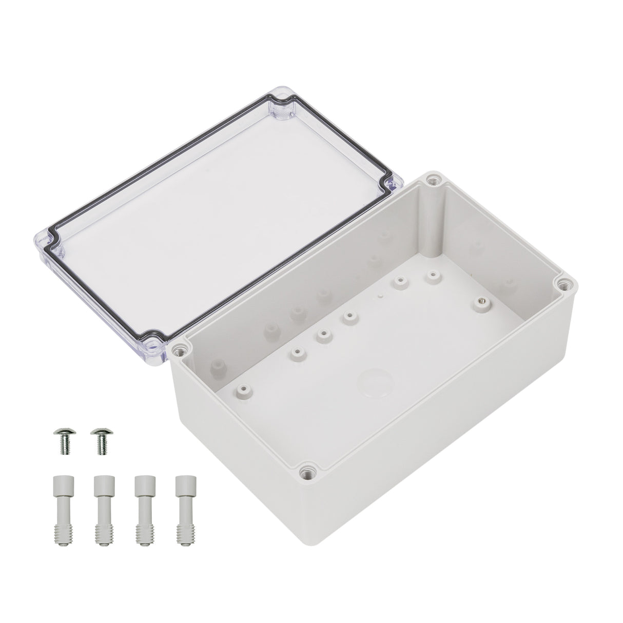 Boxco S-Series 5.91 x 9.84 x 3.94 Inches(150x250x100mm) Plastic Enclosure, IP67, IK08, PC, Transparent Cover, Screw Type - PHOTO 3