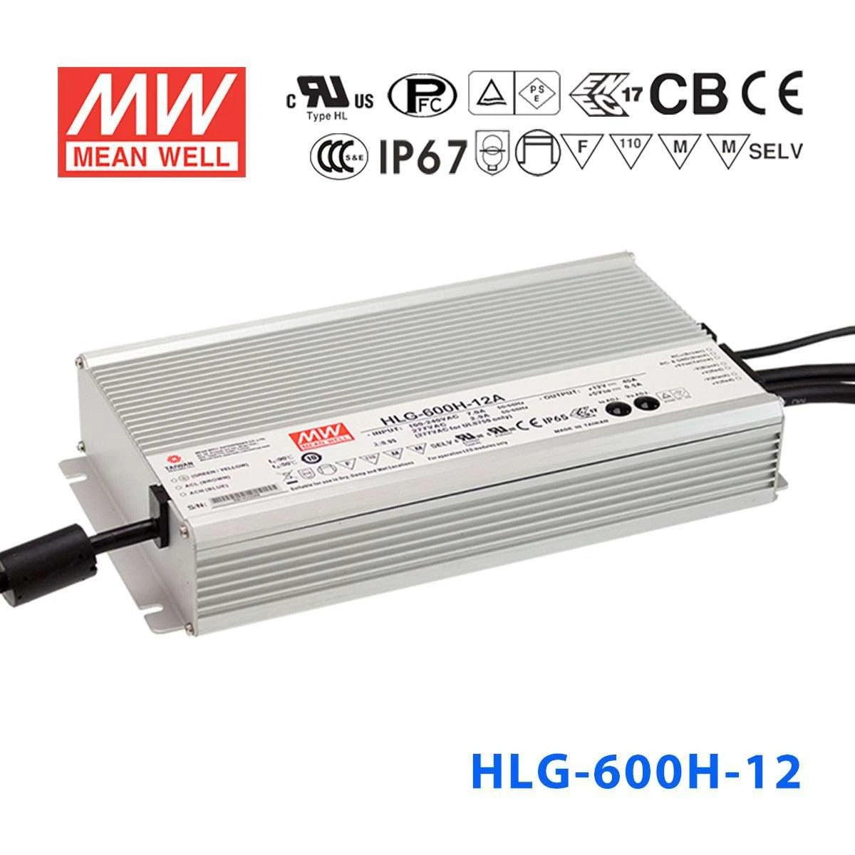 Mean Well HLG-600H-12 Power Supply 480W 12V 40A