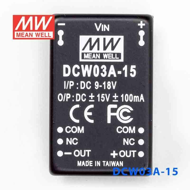 Mean Well DCW03A-15 DC-DC Converter - 3W - 9~18V in ±15V out - PHOTO 2