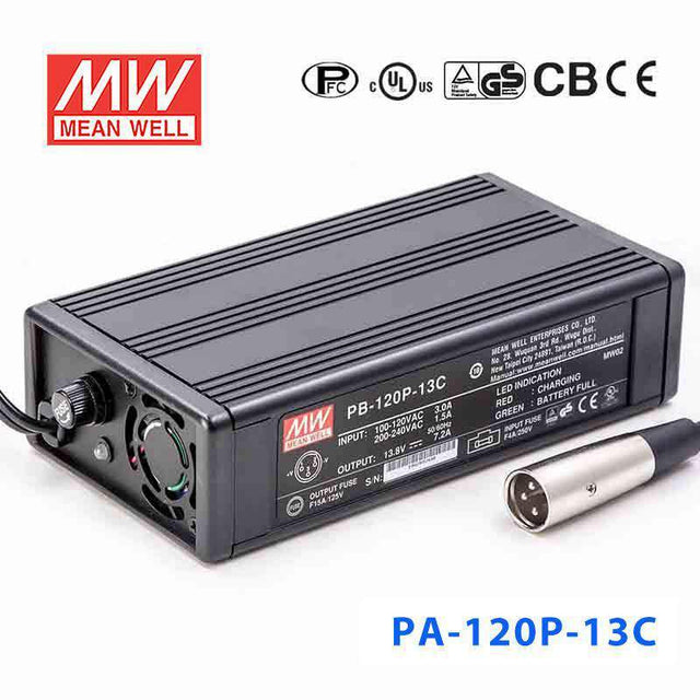 Mean Well PA-120P-13C Portable Battery Chargers 99.36W 13.8V 7.2A - Single Output Power Supply