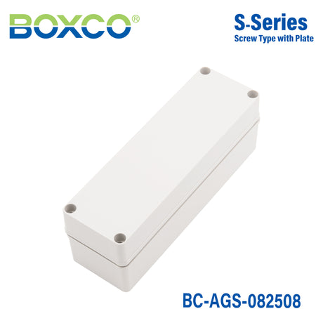 Boxco S-Series 3.15 x 9.84 x 3.35 Inches(80x250x85mm) Plastic Enclosure, IP67, IK08, ABS, Grey Cover, Screw Type