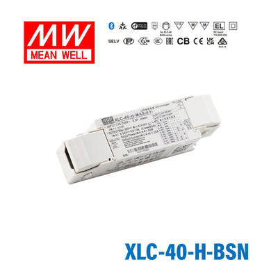 Mean Well XLC-40-H-BSN LED Driver 40W 1050mA 9~54V Constant Power, 3 in 1 Dimming with Strain-relief, NFC Current Setting