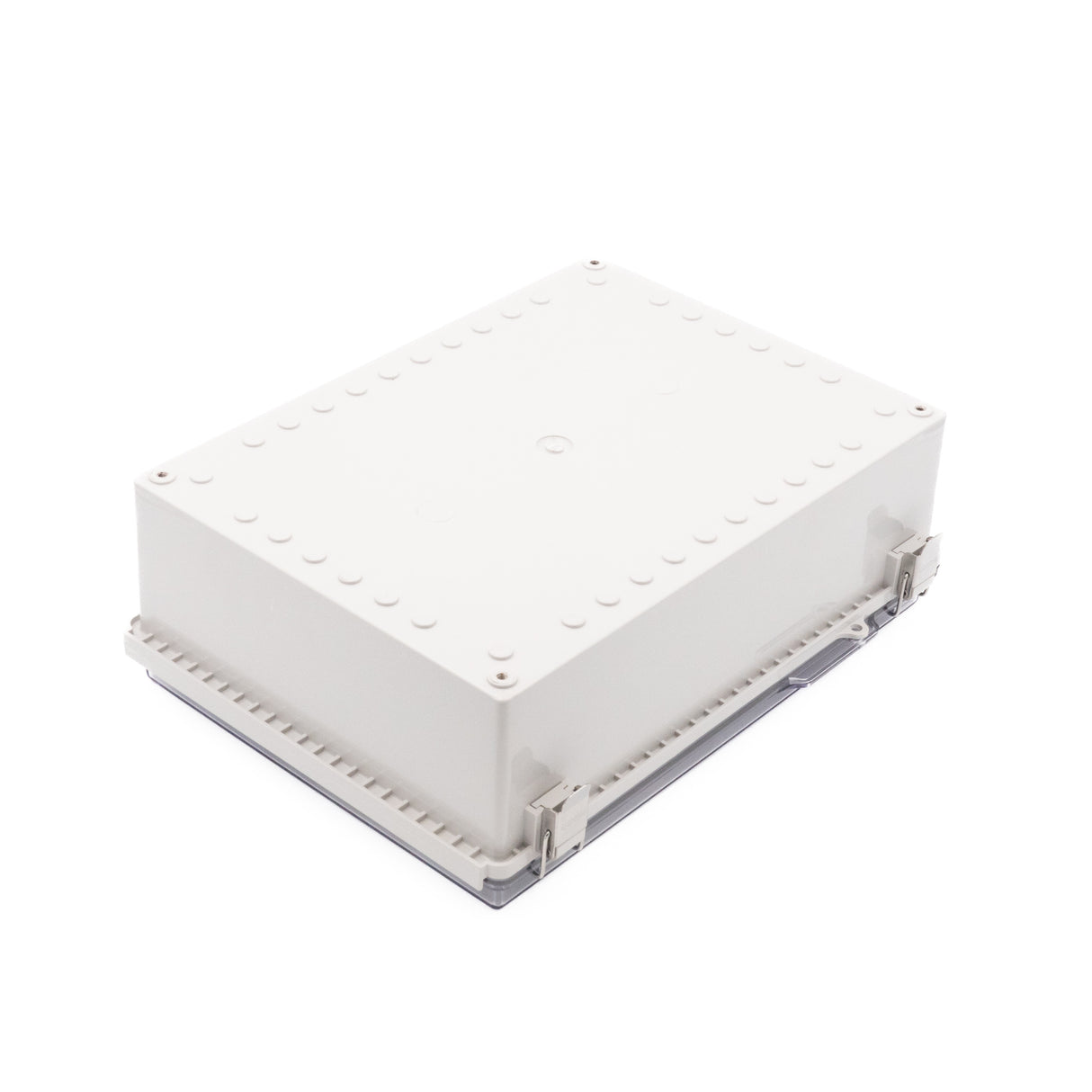 Boxco P-Series 11.02 x 14.96 x 5.12 Inches(280 x 380 x 130mm) Plastic Enclosure, IP67, IK08, PC, Transparent Cover, Molded Hinge and Latch Type - PHOTO 1