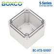 Boxco S-Series 3.94 x 3.94 x 2.95 Inches(100x100x75mm) Plastic Enclosure, IP67, IK08, ABS, Transparent Cover, Screw Type