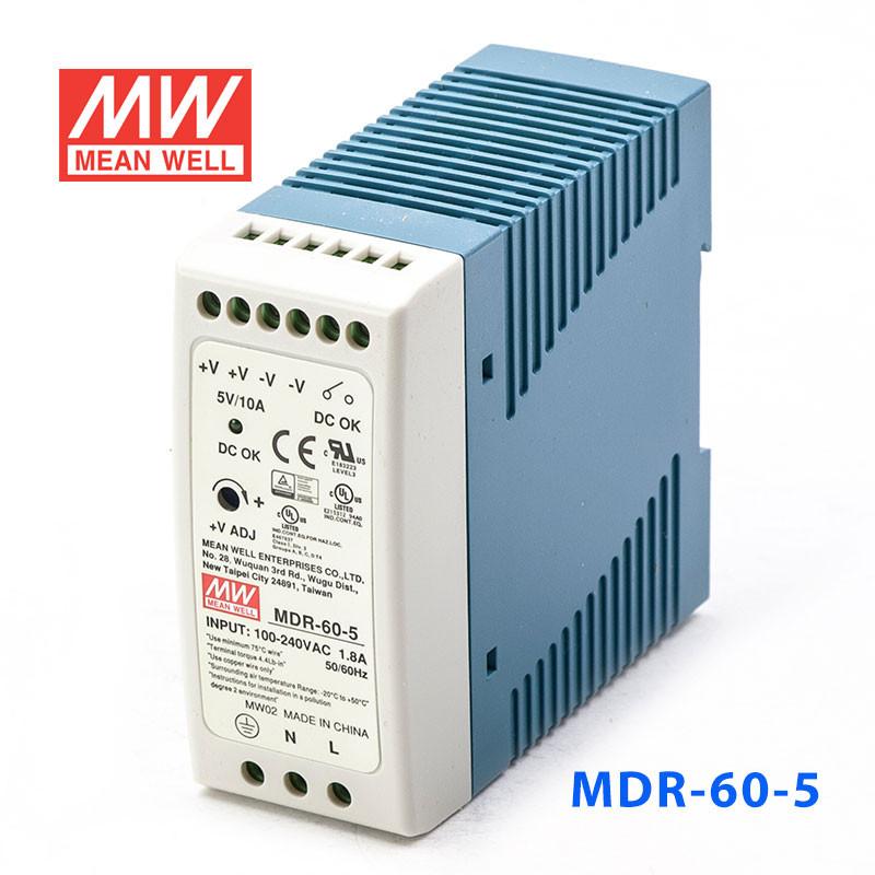 Mean Well MDR-60-5 Single Output Industrial Power Supply 60W 5V - DIN Rail - PHOTO 1