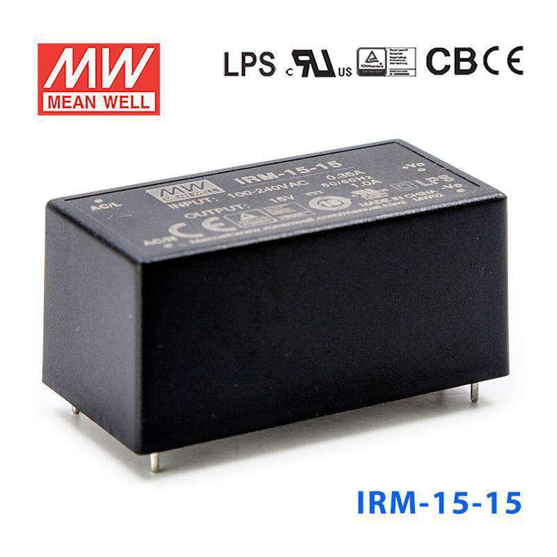 Mean Well IRM-15-15 Switching Power Supply 15W 15V 1A - Encapsulated