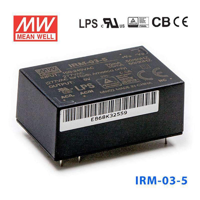 Mean Well IRM-03-5 Switching Power Supply 3W 5V 600mA - Encapsulated