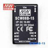 Mean Well SCW08B-15 DC-DC Converter - 8W 18~36V DC in 15V out 533mA - PHOTO 2
