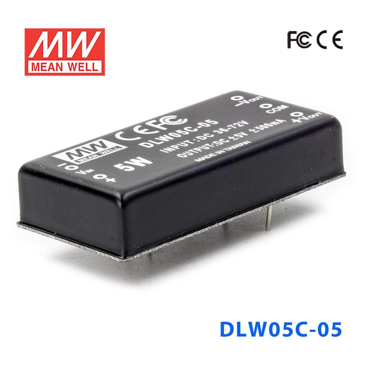 Mean Well DLW05C-15 DC-DC Converter - 5W - 36~72V in ±15V out