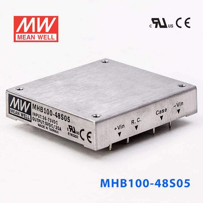 Mean Well MHB100-48S05 DC-DC Converter - 100W - 36~75V in 5V out