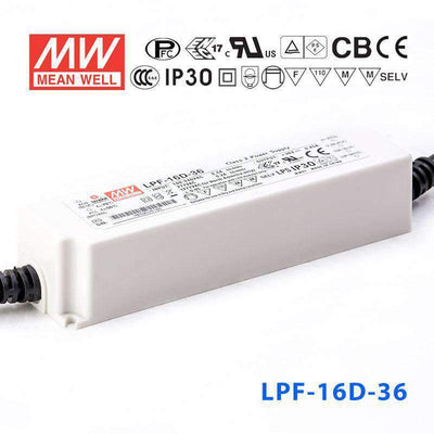 Mean Well LPF-16D-36 Power Supply 16W 36V - Dimmable 450mA