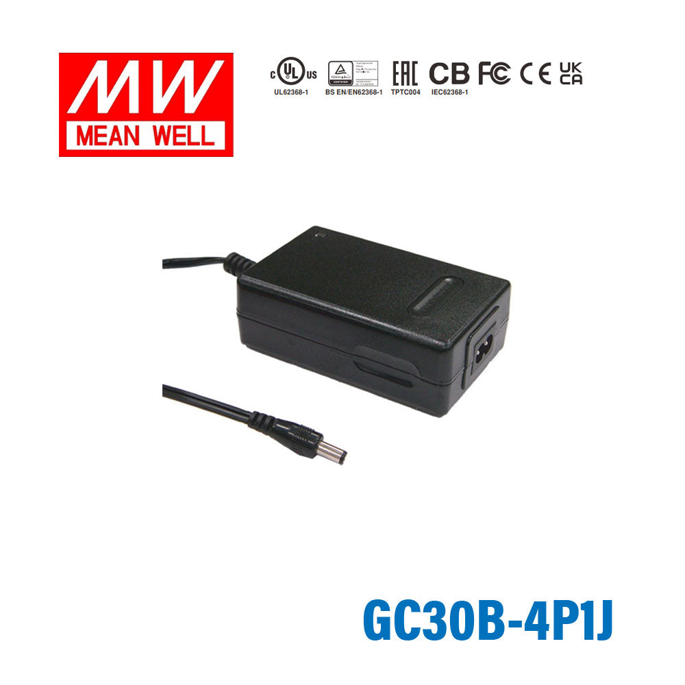 Mean Well GC30B-4P1J Portable Chargers 30W 14.3V 2.09A - Green Adaptor