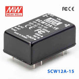 Mean Well SCW12A-15 DC-DC Converter - 12W 9~18V DC in 15V out 800mA