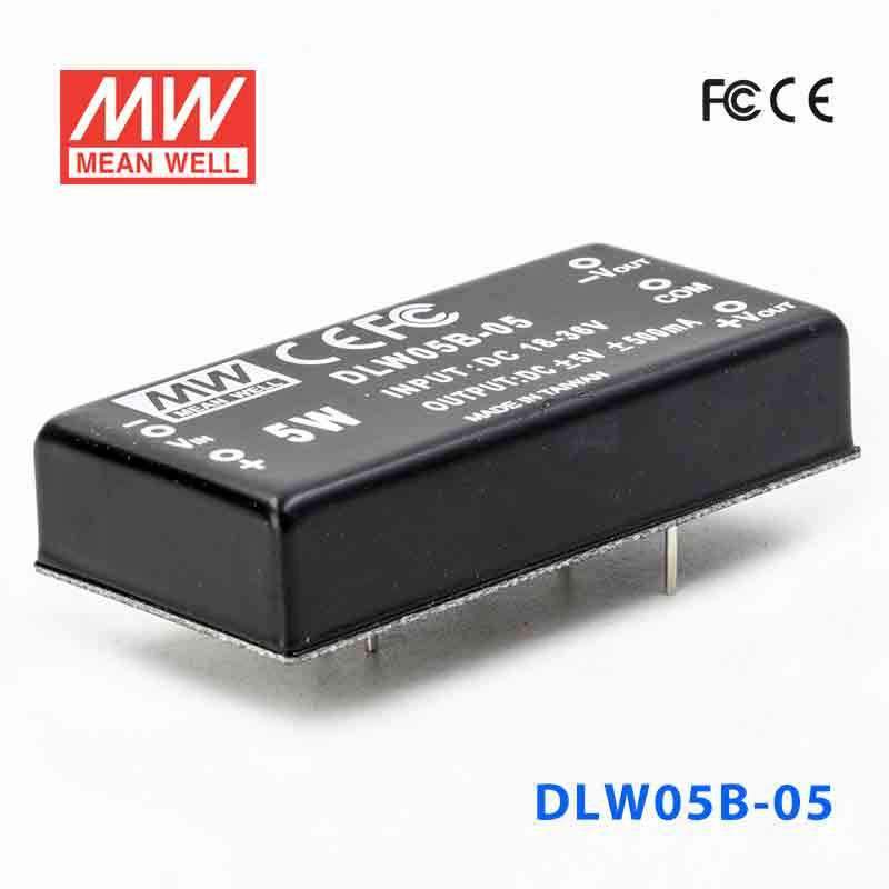 Mean Well DLW05B-05 DC-DC Converter - 5W - 18~36V in ±5V out