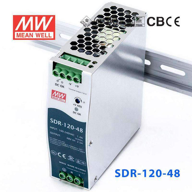 Mean Well SDR-120-48 Single Output Industrial Power Supply 120W 48V - DIN Rail