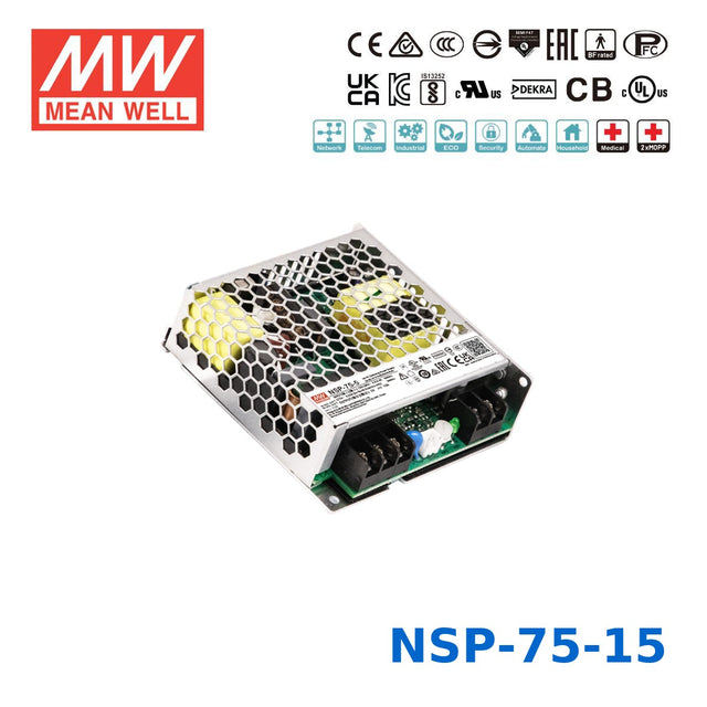 Mean Well 75W High Reliable Multi-Industries Power Supply 15V 5A