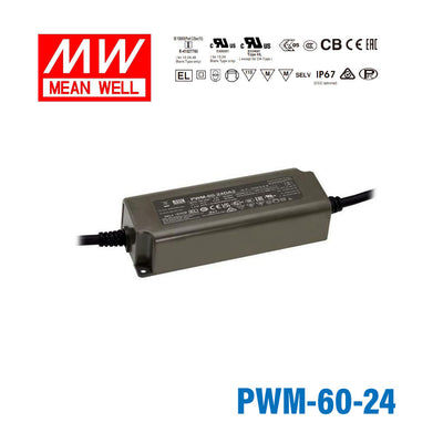 Mean Well PWM-60-24 Power Supply 60W 24V - Dimmable 2.5A