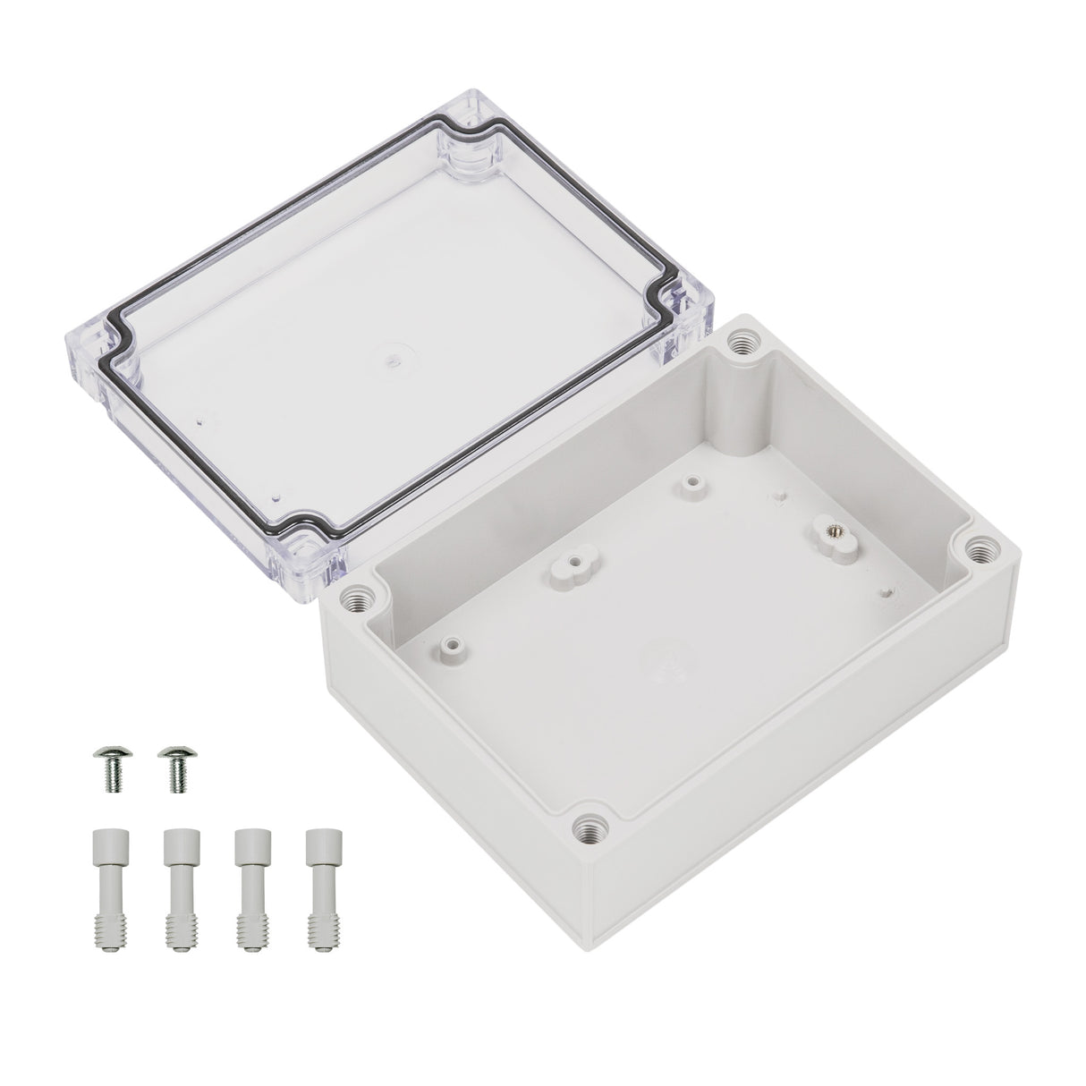 Boxco S-Series 4.92 x 6.89 x 2.95 Inches(125 x 175 x 75mm) Plastic Enclosure, IP67, IK08, ABS, Transparent Cover, Screw Type - PHOTO 2
