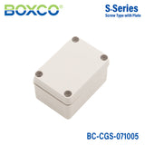 Boxco S-Series 2.95 x 4.13 x 2.17 Inches(75x105x55mm) Plastic Enclosure, IP67, IK08, PC, Grey Cover, Screw Type
