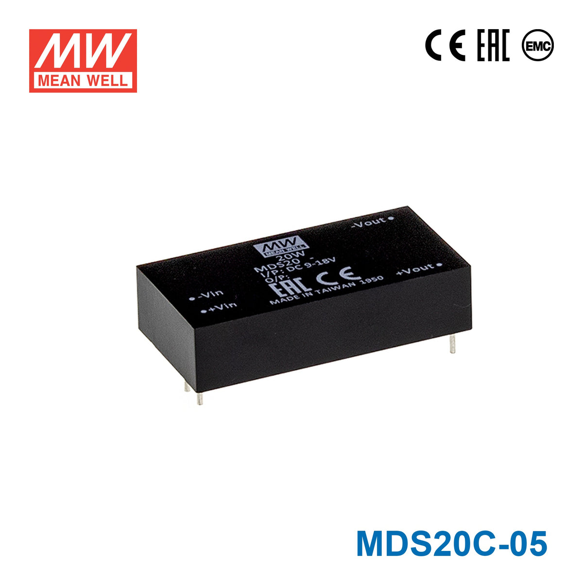 Mean Well MDS20C-05 DC-DC Converter - 20W - 36~75V in 5V out 4A
