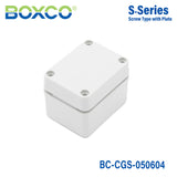 Boxco S-Series 1.97 x 2.56 x 1.77 Inches(50x65x45mm) Plastic Enclosure, IP67, IK08, PC, Grey Cover, Screw Type