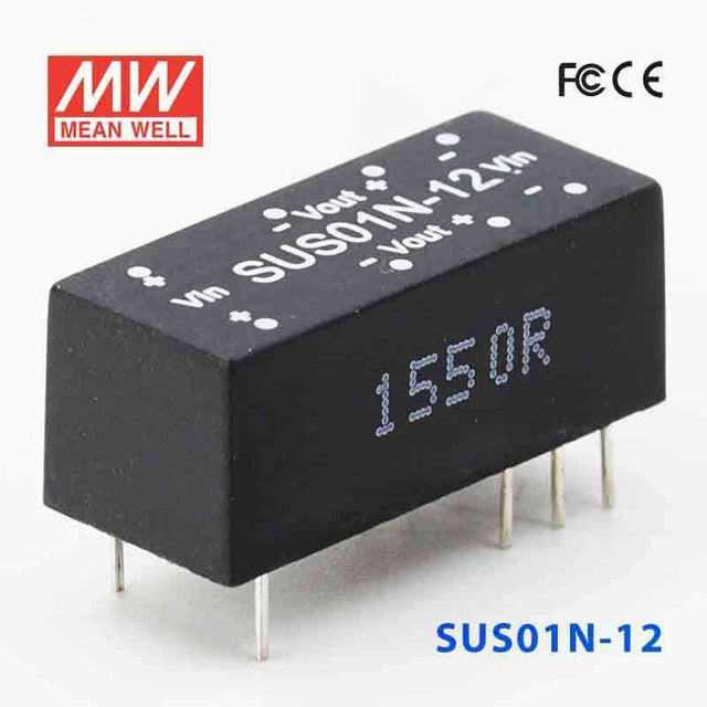 Mean Well SUS01N-12 DC-DC Converter - 1W - 21.6~26.4V in 12V out