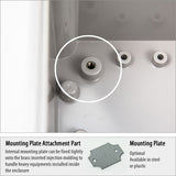 Boxco P-Series 15.75 x 23.62 x 7.09 Inches(400 x 600 x 180mm) Plastic Enclosure, IP67, IK08, ABS, Grey Cover, Molded Hinge and Latch Type - PHOTO 7