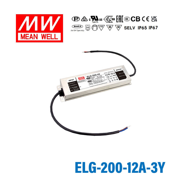Mean Well ELG-200-12A Power Supply 192W 12V 3-wire Input - Adjustable
