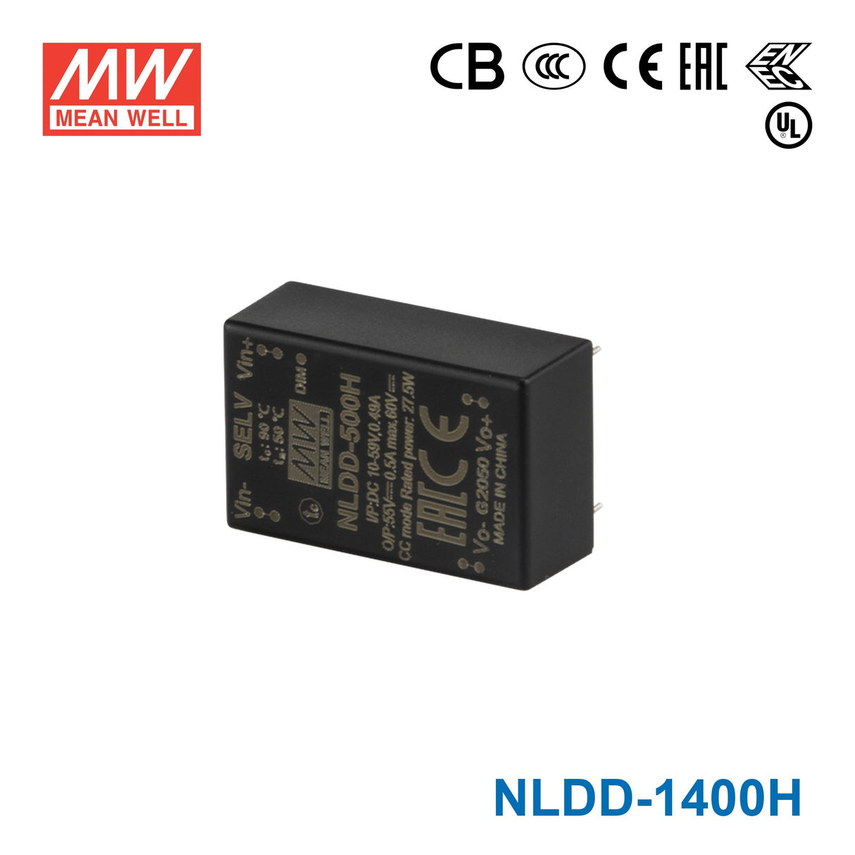 Mean Well NLDD-1400H DC/DC LED Driver CC 1400mA - Step-down
