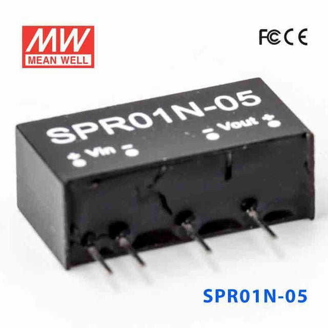 Mean Well SPR01N-05 DC-DC Converter - 1W - 21.6~26.4V in 5V out