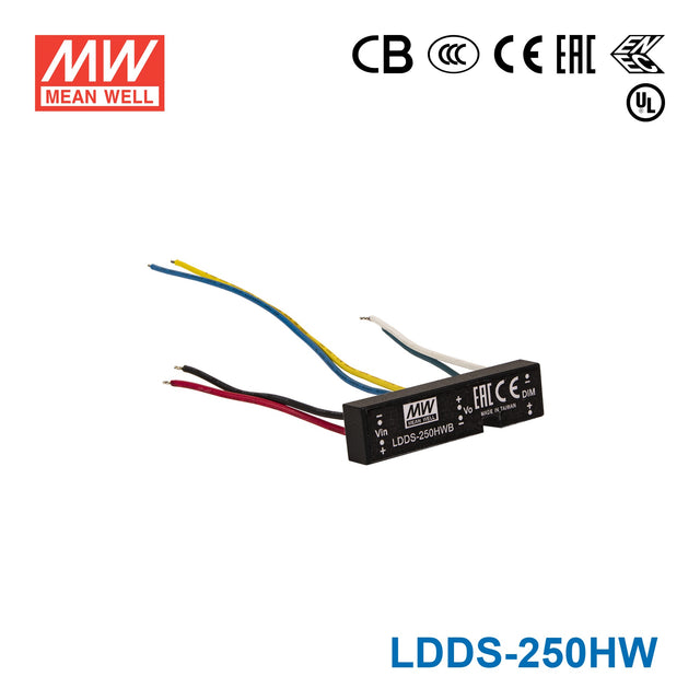 Mean Well LDDS-250HW DC/DC LED Driver CC 250mA - Step-down Wire Type