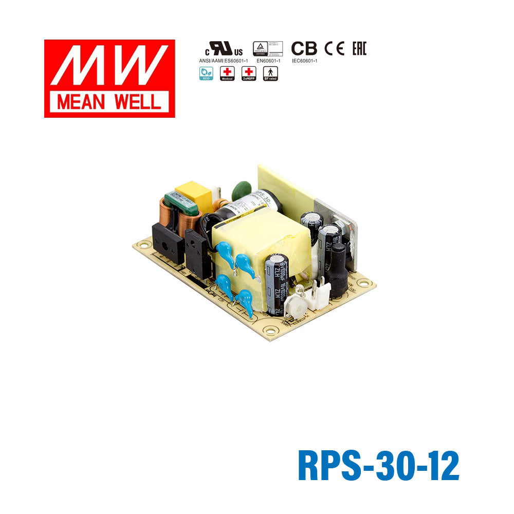 Mean Well RPS-30-12 Green Power Supply W 12V 2.5A - Medical Power Supply