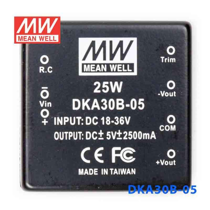 Mean Well DKA30B-05 DC-DC Converter - 25W - 18~36V in ±5V out - PHOTO 2