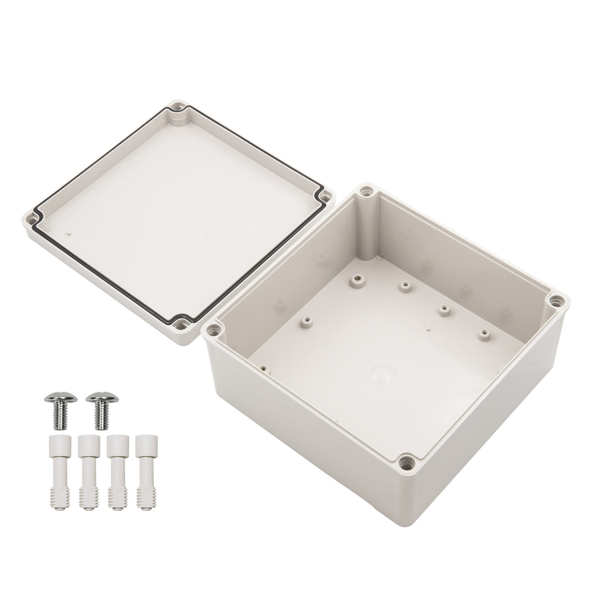 Boxco S-Series 7.87 x 7.87 x 3.94 Inches(200x200x100mm) Plastic Enclosure, IP67, IK08, ABS, Grey Cover, Screw Type - PHOTO 2