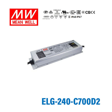 Mean Well ELG-240-C700D2 AC-DC Single output LED Driver (CC) with PFC