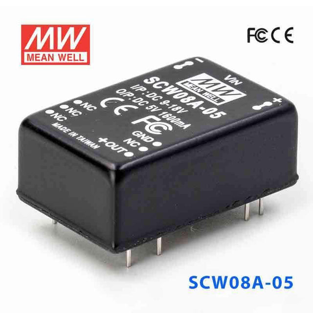 Mean Well SCW08A-05 DC-DC Converter - 8W 9~18V DC in 5V out