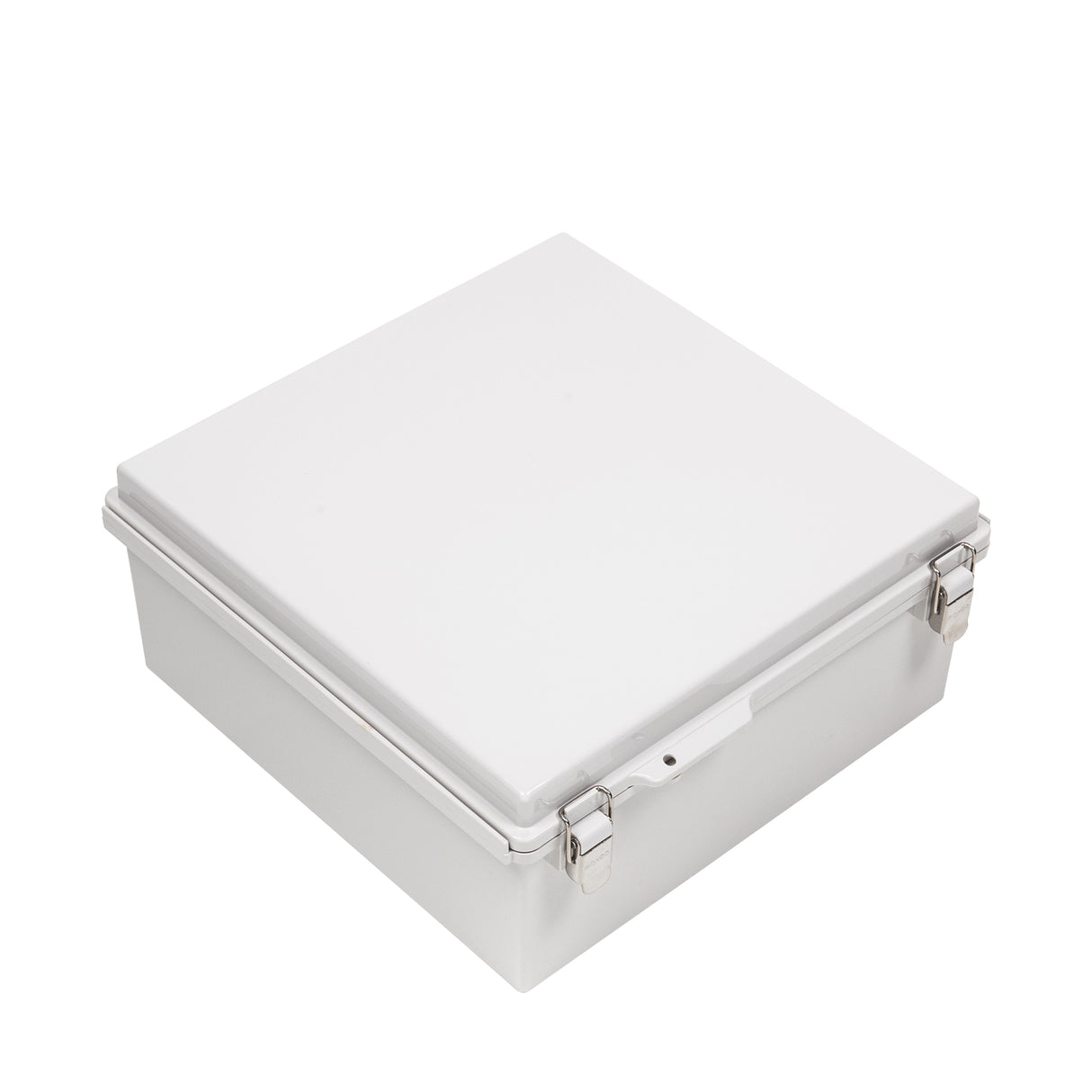Boxco P-Series 13.78 x 13.78 x 5.91 Inches(350 x 350 x 150mm) Plastic Enclosure, IP67, IK08, PC, Grey Cover, Molded Hinge and Latch Type - PHOTO 1