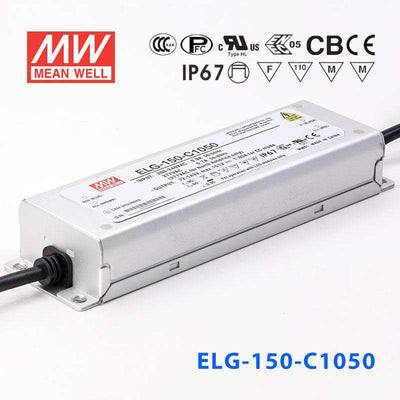 Mean Well ELG-150-C1050AB Power Supply 150W 1050mA - Adjustable and Dimmable