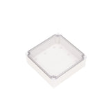 Boxco M-Series 7.09 x 7.09 x 2.36 Inches(180 x 180 x 60mm) Plastic Enclosure, IP67, IK08, PC, Transparent Cover, Screw Type - PHOTO 1