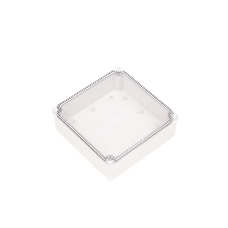 Boxco M-Series 7.09 x 7.09 x 2.36 Inches(180 x 180 x 60mm) Plastic Enclosure, IP67, IK08, ABS, Transparent Cover, Screw Type - PHOTO 1