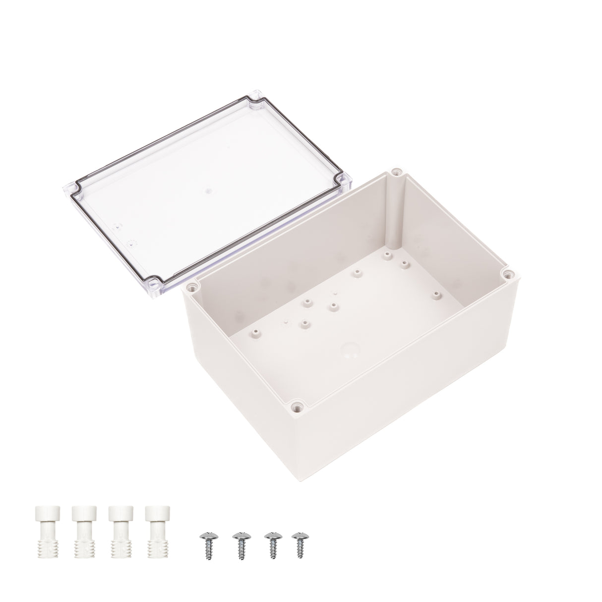 Boxco M-Series 7.09 x 10.04 x 4.92 Inches(180 x 255 x 125mm) Plastic Enclosure, IP67, IK08, PC, Transparent Cover, Screw Type - PHOTO 3