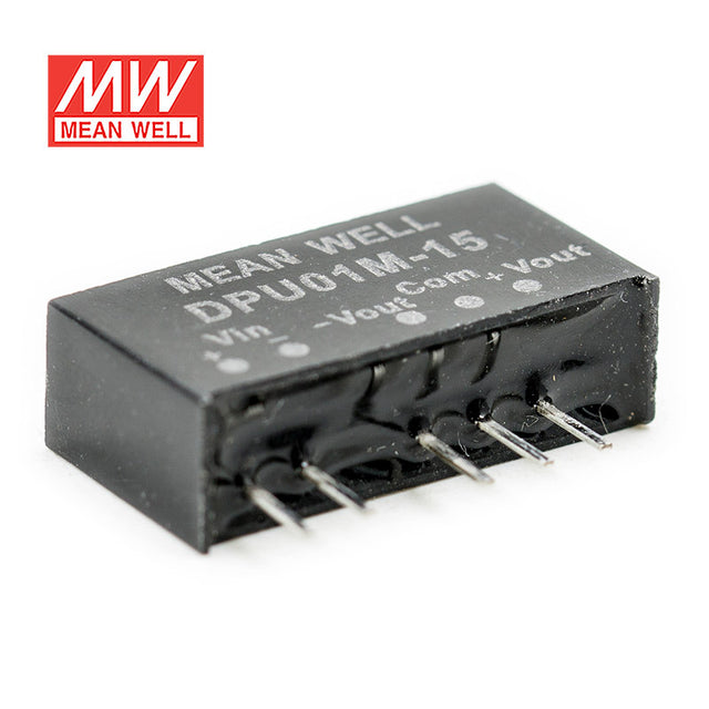 Mean Well DPU01M-15 DC-DC Converter - 1W - 10.8~13.2V in ±15V out