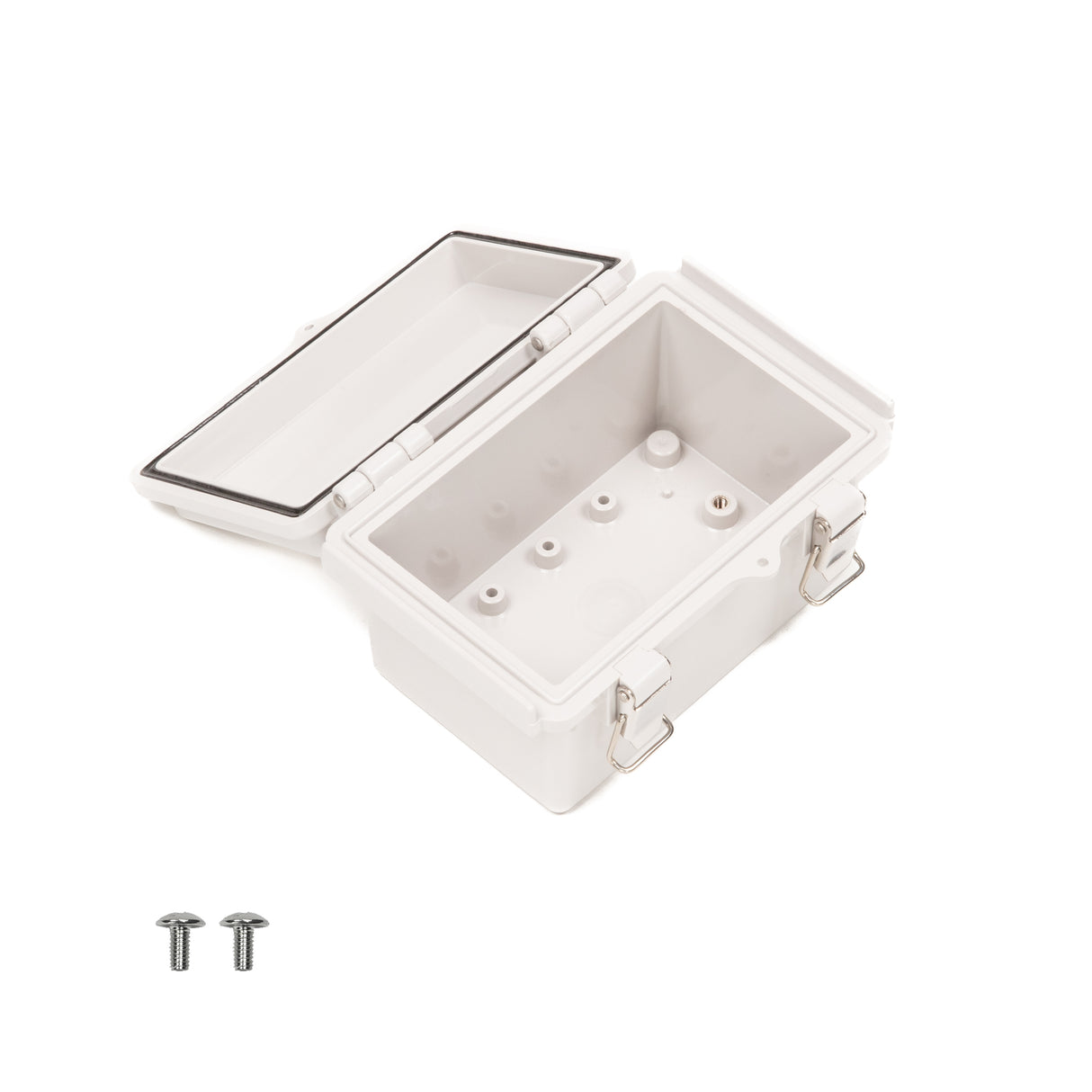 Boxco P-Series 6.30 x 8.27 x 5.12 Inches(160 x 210 x 130mm) Plastic Enclosure, IP67, IK08, ABS, Grey Cover, Molded Hinge and Latch Type - PHOTO 3