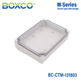 Boxco M-Series 5.12 x 7.09 x 1.38 Inches(130 x 180 x 35mm) Plastic Enclosure, IP67, IK08, PC, Transparent Cover, Screw Type