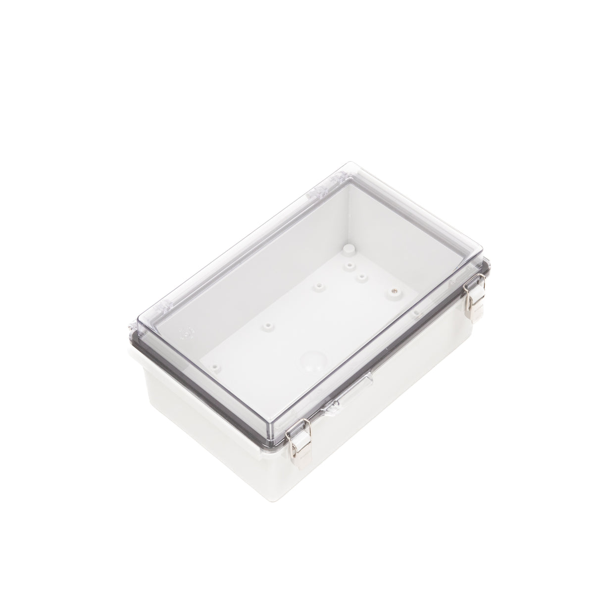 Boxco P-Series 6.69 x 10.63 x 4.33 Inches(170 x 270 x 110mm) Plastic Enclosure, IP67, IK08, PC, Transparent Cover, Molded Hinge and Latch Type - PHOTO 1