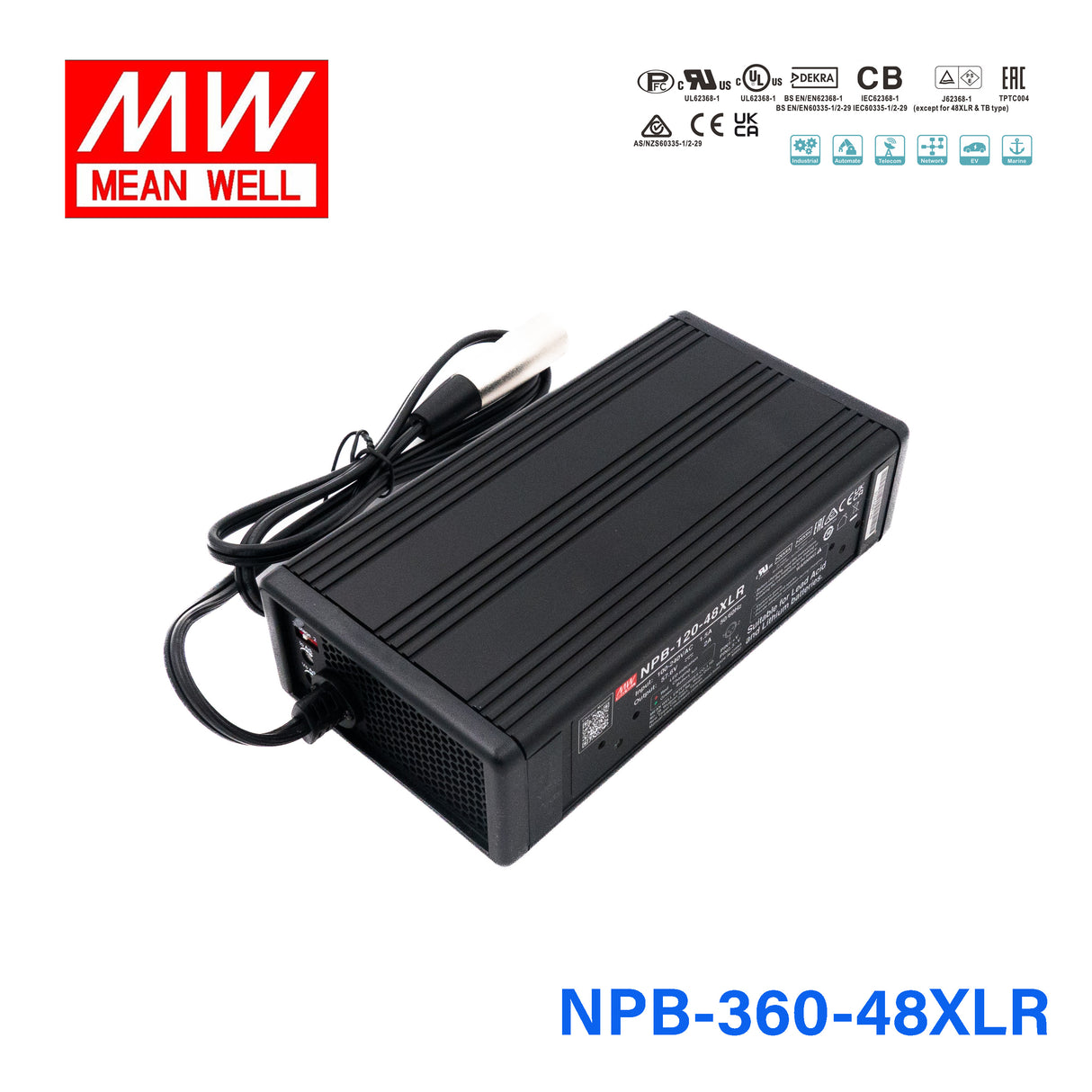 Mean Well NPB-360-48XLR Battery Charger 360W 48V 3 Pin Power Pin